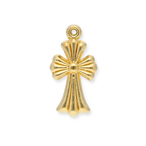 Bedels van Stainless steel Roestvrij staal (RVS) cross Gold