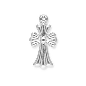 Bedels van Stainless steel Roestvrij staal (RVS) cross Silver