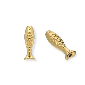 Kralen van Stainless steel Roestvrij staal (RVS) fish Gold