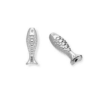 Kralen van Stainless steel Roestvrij staal (RVS) fish Silver