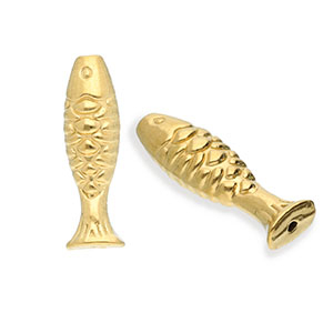 Kralen van Stainless steel Roestvrij staal (RVS) fish Gold