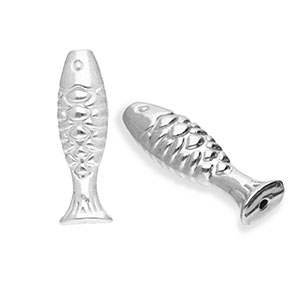 Kralen van Stainless steel Roestvrij staal (RVS) fish Silver