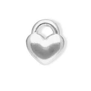 Bedels van Stainless steel Roestvrij staal (RVS) heart Silver