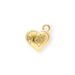Bedels van Stainless steel Roestvrij staal (RVS) heart with silhouette Gold