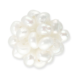 Zoetwaterparels clustered Natural white