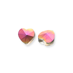 Facet fashion kralen heart Silver-AB coating