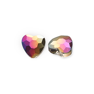 Facet fashion kralen heart Silver-AB coating
