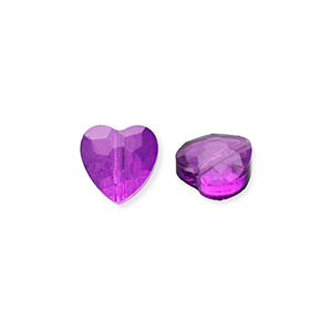 Facet fashion kralen heart Purple
