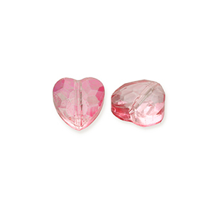 Facet fashion kralen heart Pink