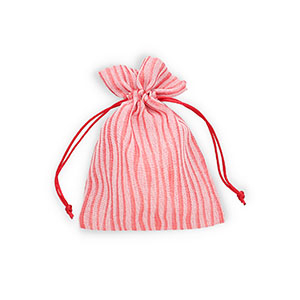 Sieradenzakje with lines Red-white