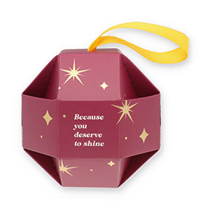 BY31&reg; (Cadeau) doosje voor sieraden ball "Because you deserve to shine" Berry wine red-gold-white-yellow