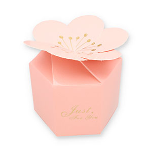 (Cadeau) doosje voor sieraden flower "Just for you" Light pink-gold