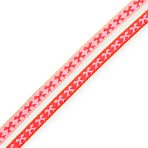 BY31&reg; Tekstlint bows Light pink-red-gold