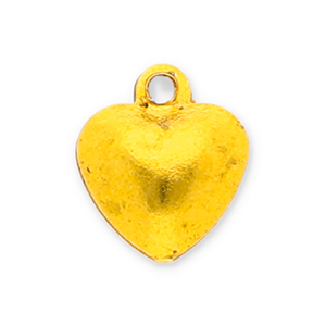 Metaal bedels little bells heart Gold