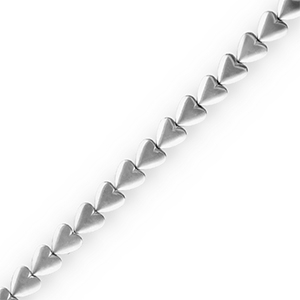 Kralen van hematite heart Silver