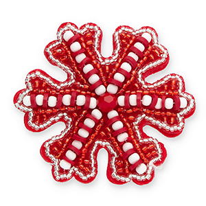 Broches snowflake Red-white-silver