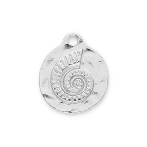 Metaal bedels round with sea shell Silver