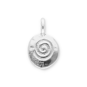 Metaal bedels oval with spiral Silver