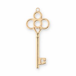 Metaal bedels key Gold