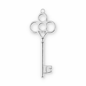 Metaal bedels key Silver