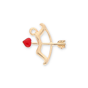 Metaal bedels bow and arrow Gold-red