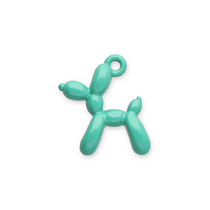 Metaal bedels balloon dog Turquoise-green