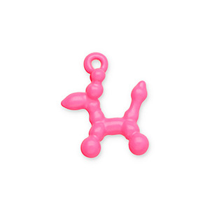 Metaal bedels balloon dog Neon pink