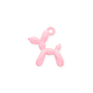 Metaal bedels balloon dog poodle Light pink