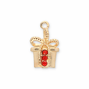 Metaal bedels gift Gold-red
