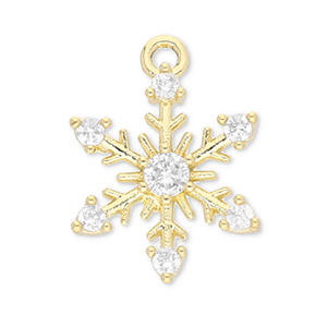 TQ metaal Brass bedels snowflake Gold-transparent