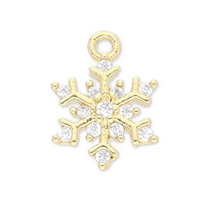 TQ metaal Brass bedels snowflake Gold-transparent