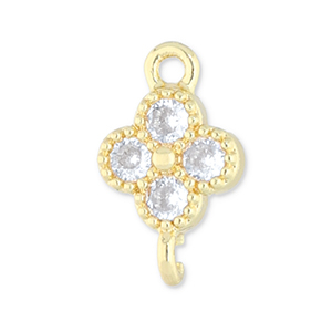 TQ metaal Brass tussenstuk clover Gold-transparent