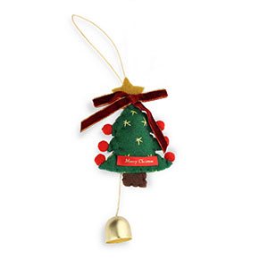 Musthave hangers vilt Christmas tree with bow & bell Green-red-gold