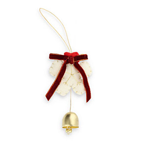 Musthave hangers vilt snowflake with bow & bell White-red-gold