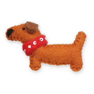 Broches vilt dachshund Orange brown-red-white