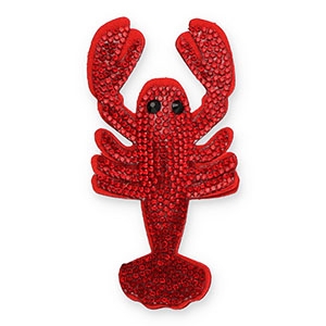 Statement hangers met strass lobster Red-black