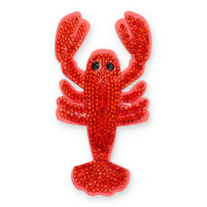 Statement hangers met strass lobster Orange-black-coral red