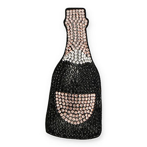 Statement hangers met strass bottle champagne Black-rose gold-crystal