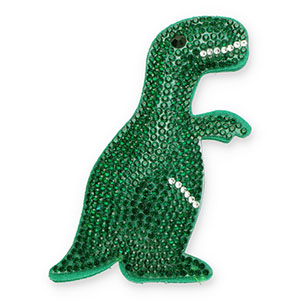 Statement hangers met strass dinosaur Dark green-crystal-black