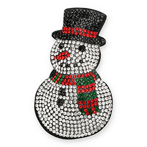 Statement hangers met strass snowman Crystal-black-red-green
