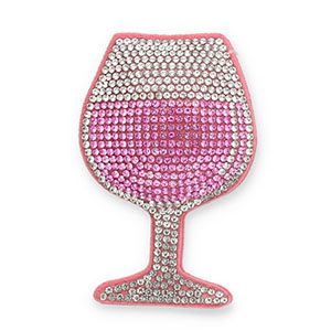 Statement hangers met strass wine glass Pink-crystal-light pink