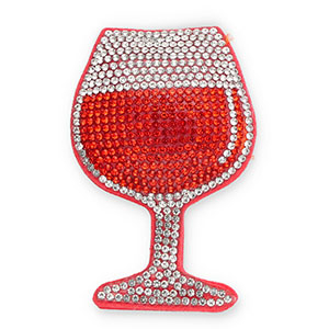 Statement hangers met strass wine glass Orange-crystal-coral red