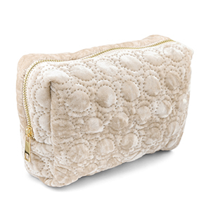 BY31&reg; Etui velvet with stitched circles Beige