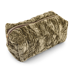 BY31&reg; Etui velvet with stitched circles Olive brown