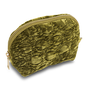 BY31&reg; Etui velvet with stitched circles Olive green
