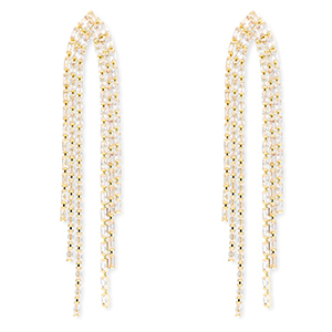 Oorbellen / oorstekers van Eco-brass&reg; metaal met zirkonia Gold-crystal