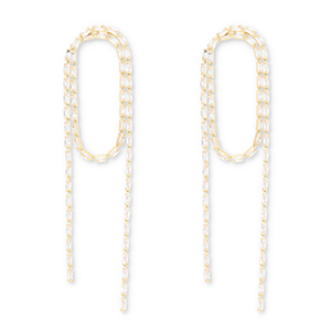 Oorbellen / oorstekers van Eco-brass&reg; metaal met zirkonia Gold-crystal