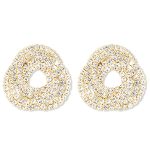 Oorbellen / oorstekers van Eco-brass&reg; metaal met strass Gold-crystal