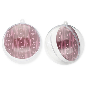 Ornament transparant ball Transparent-berry wine red-light pink