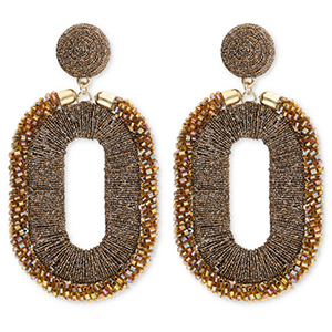 Musthave oorbellen / oorstekers met glaskralen oval Golden brown-AB coating